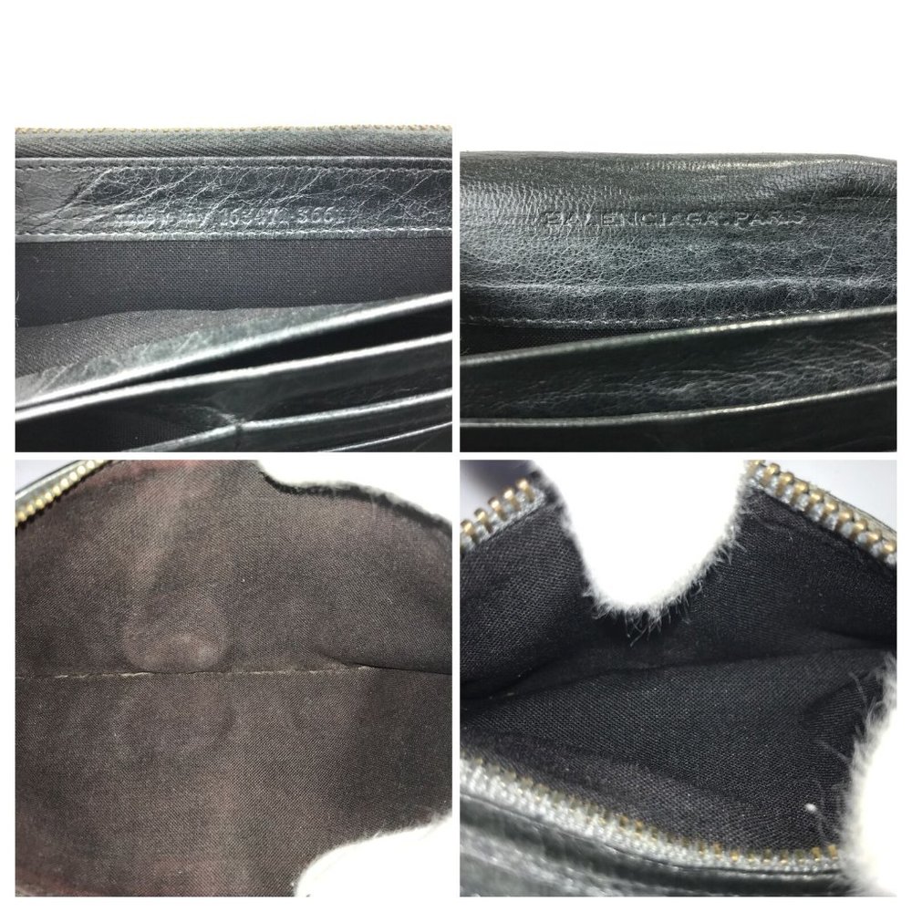 BALENCIAGA Wallet The classic Money Leather Black LambskinAuthentic fresh redye - Picture 11 of 12